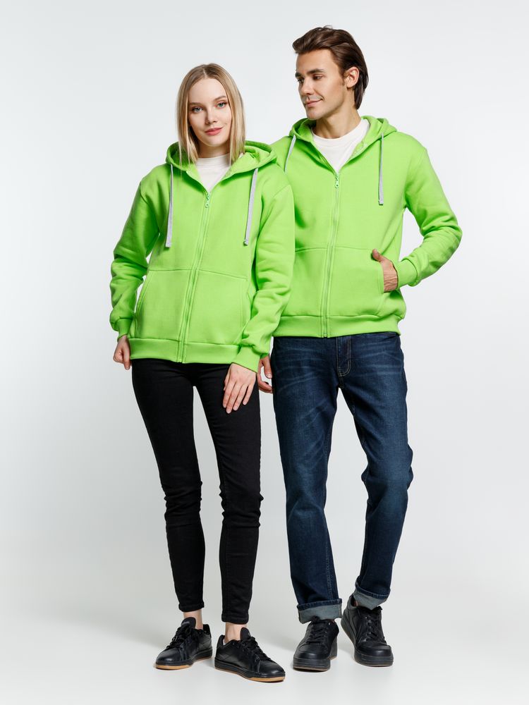Толстовка на молнии с капюшоном Siverga Heavy, зеленое яблоко — изображение 12