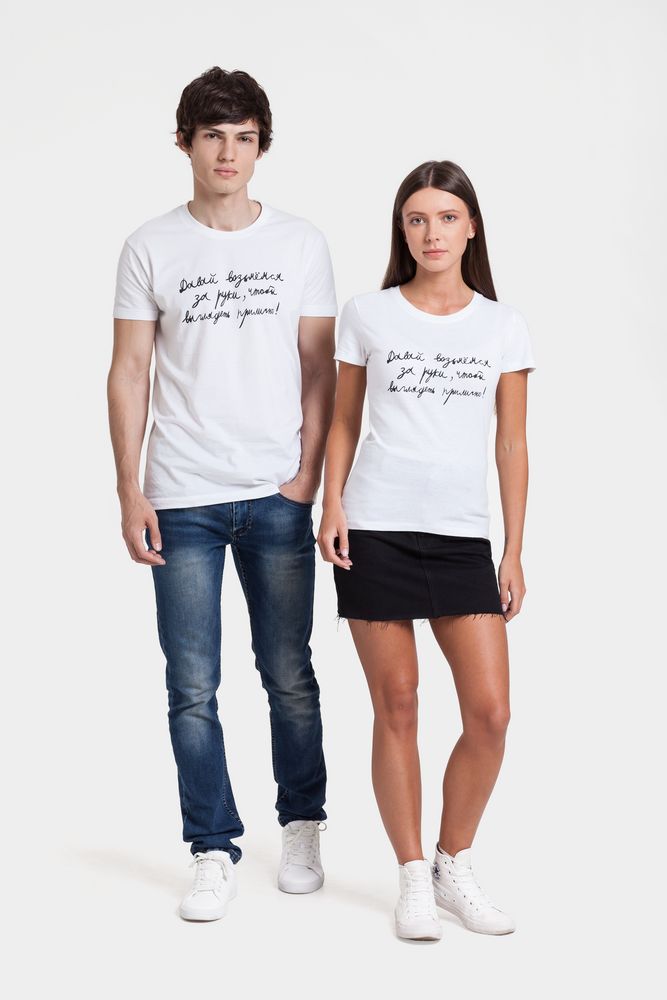 Футболка женская «Давай возьмемся за руки», белая — изображение 8