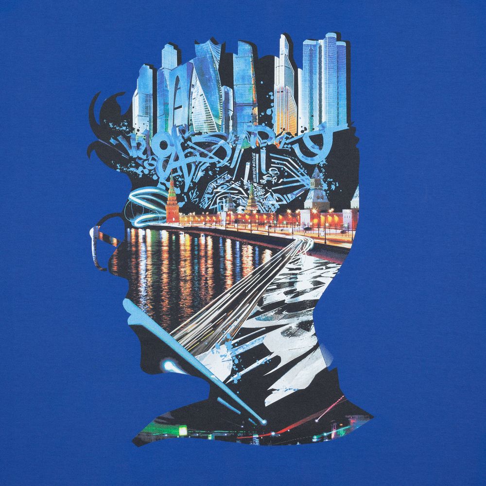 Футболка Moscow Boy, ярко-синяя — изображение 4