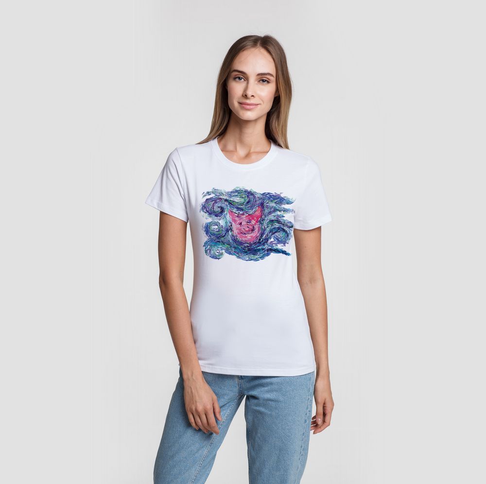 Футболка женская «Ван-Пиг», белая — изображение 2