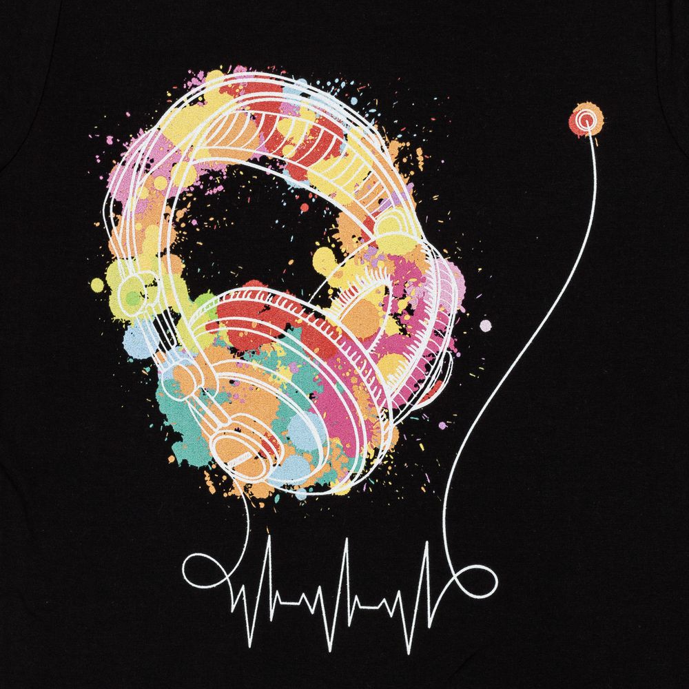 Футболка женская Feel The Beat, черная — изображение 4