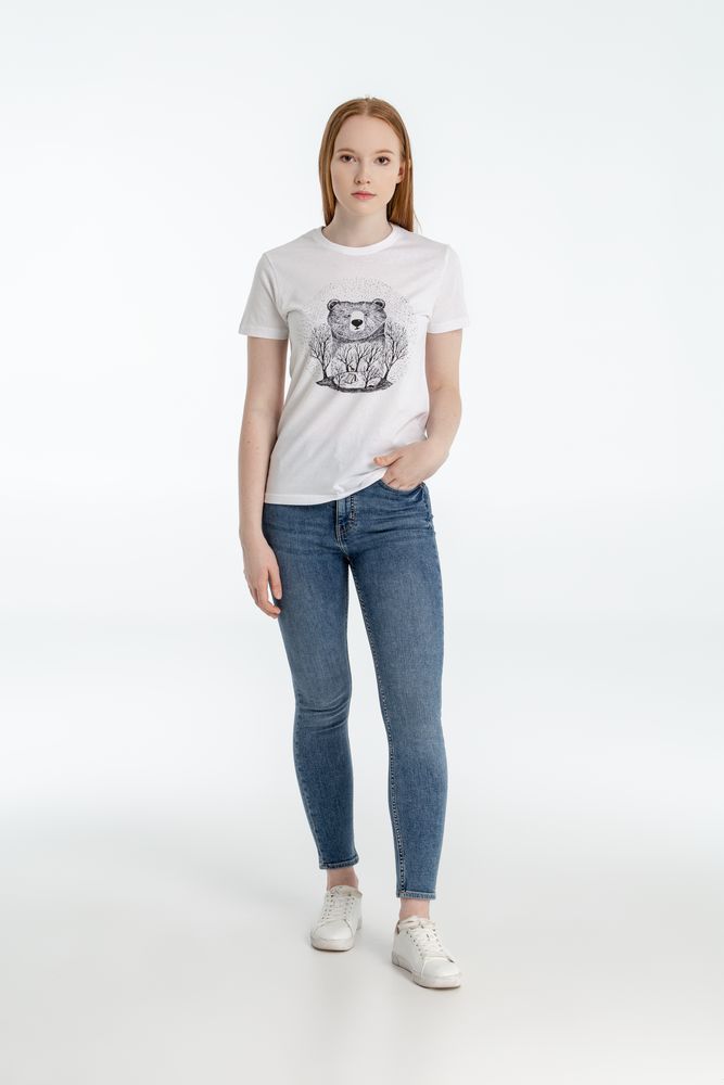 Футболка женская Bear, белая — изображение 4