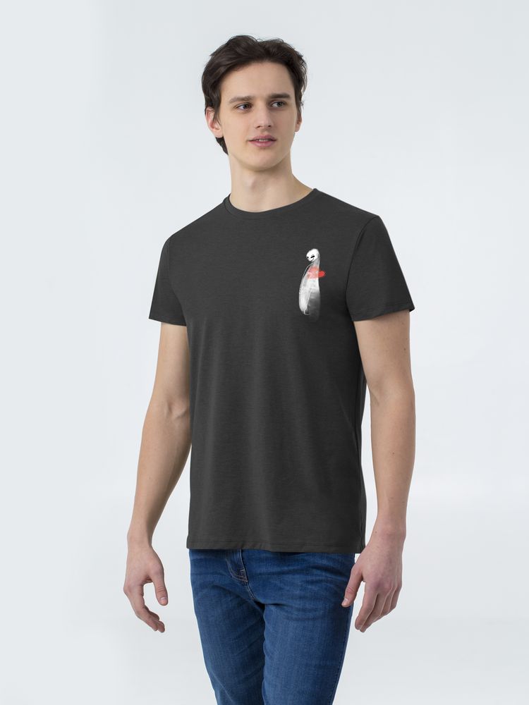 Футболка приталенная Ghost of Love, черный меланж — изображение 2