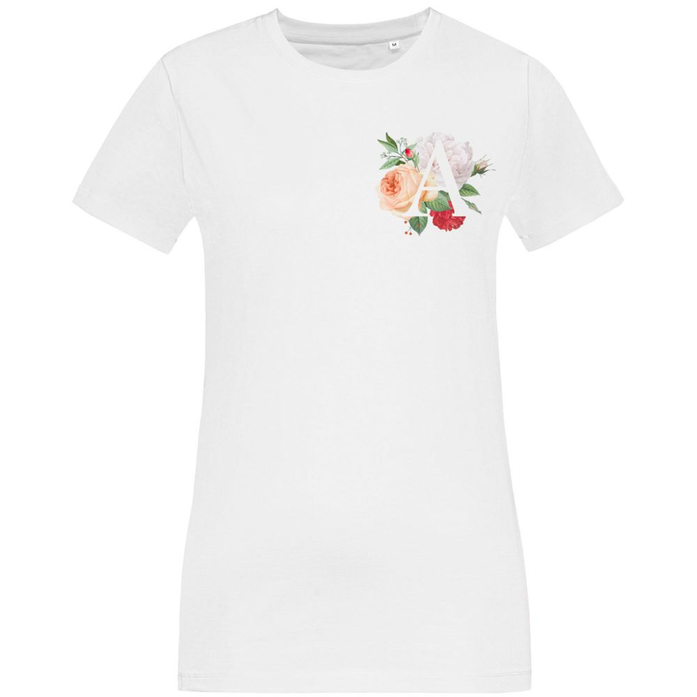 Футболка женская «Цветочная азбука: А», белая — изображение 3