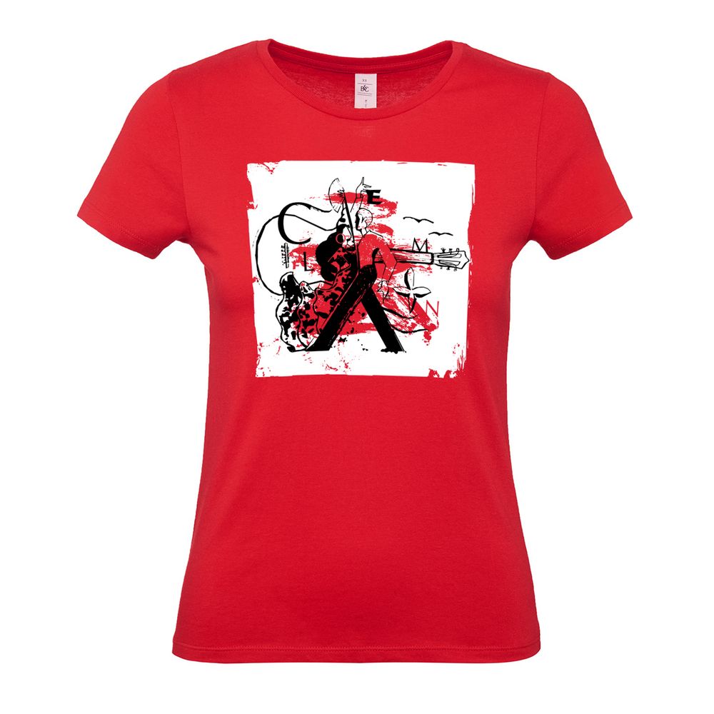 Футболка женская Carmen and Carwoman, красная — изображение 2