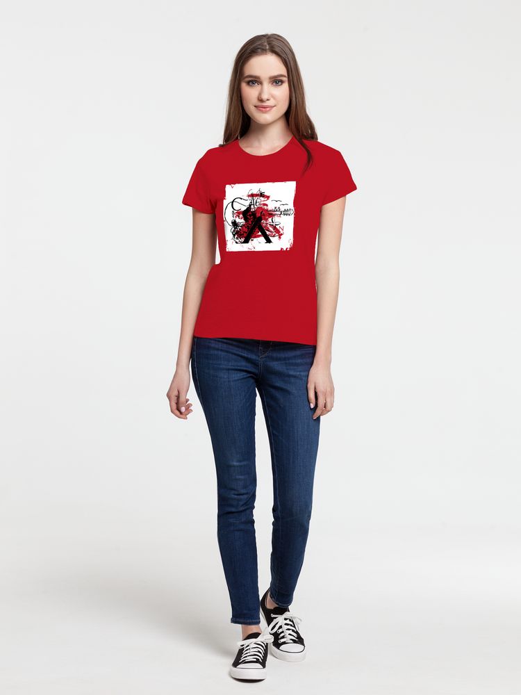 Футболка женская Carmen and Carwoman, красная — изображение 4