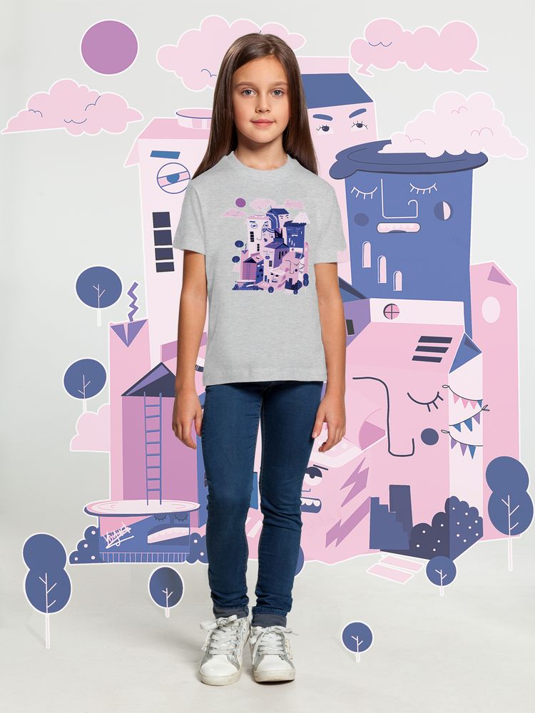 Футболка детская «Йогуртбург», светлый меланж — изображение 4