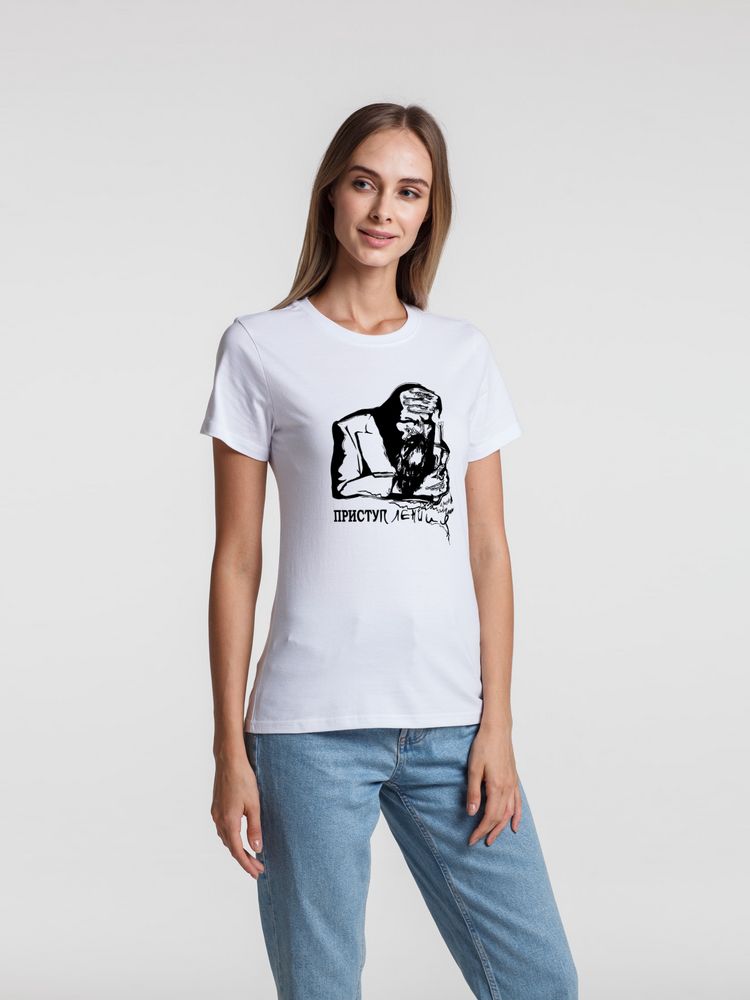 Футболка женская «Приступ лени», белая — изображение 6