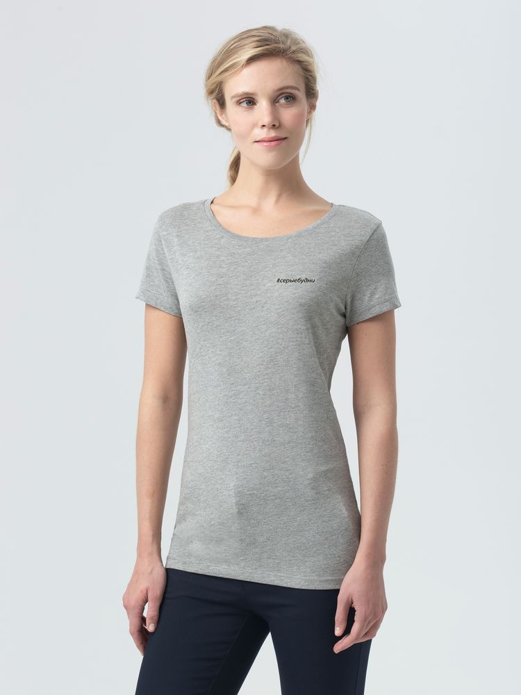 Футболка женская «Серые будни», серый меланж — изображение 5