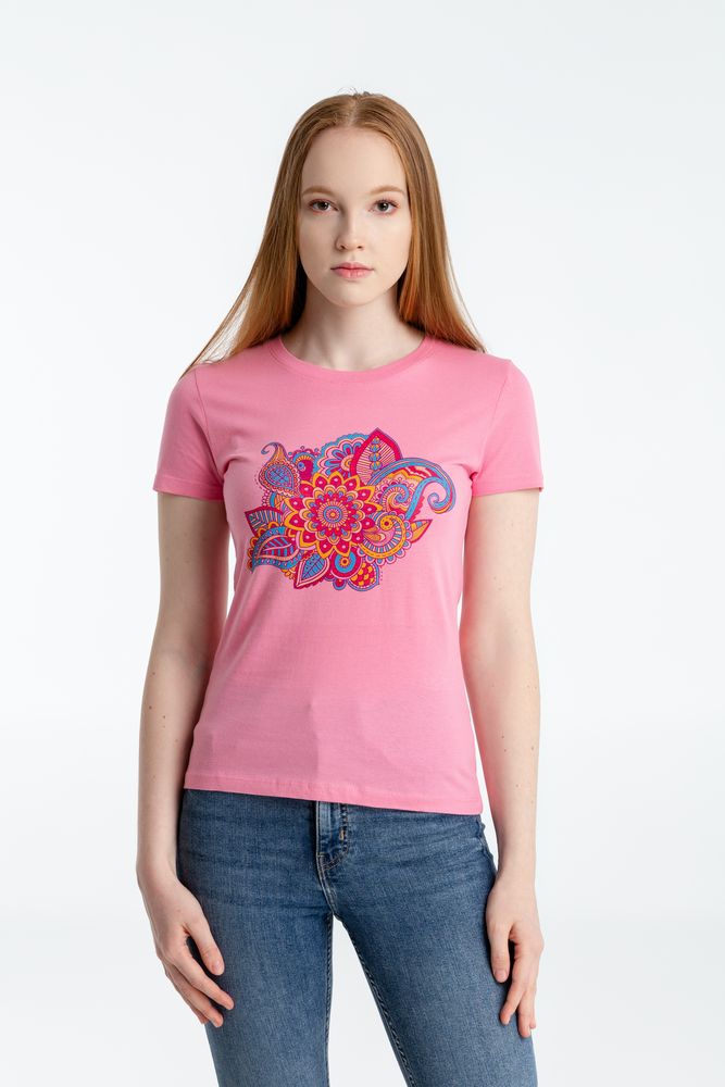 Футболка женская «Узор», розовая — изображение 2