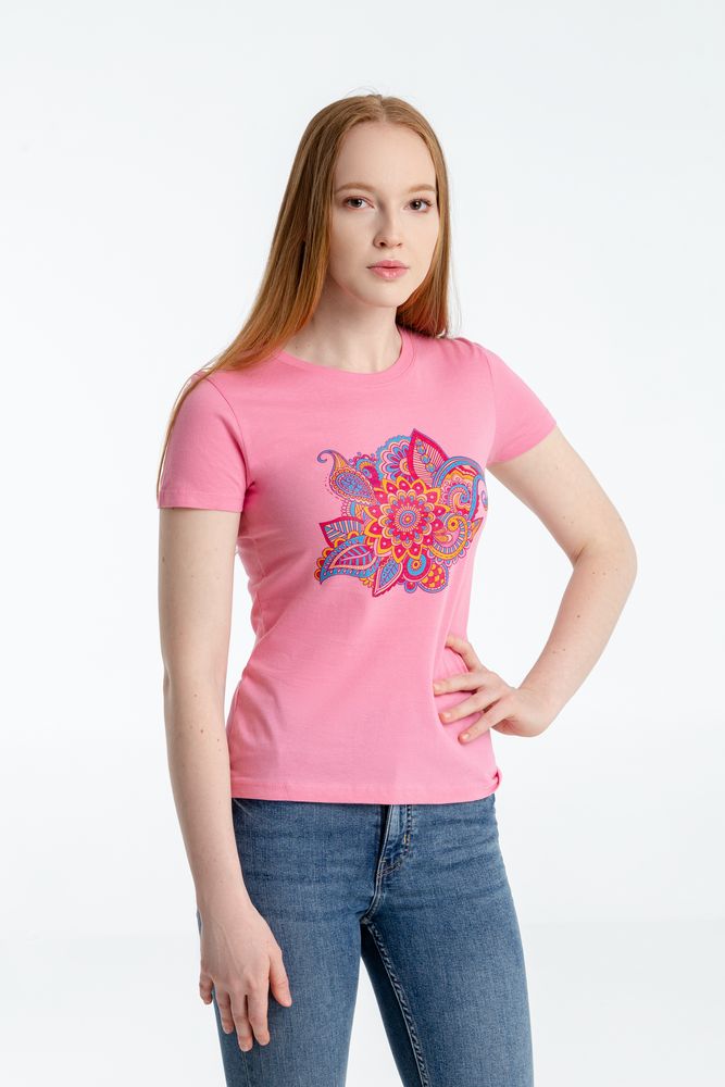 Футболка женская «Узор», розовая — изображение 6