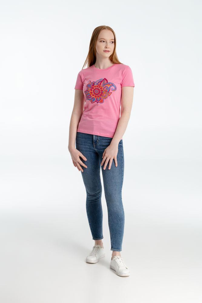 Футболка женская «Узор», розовая — изображение 5