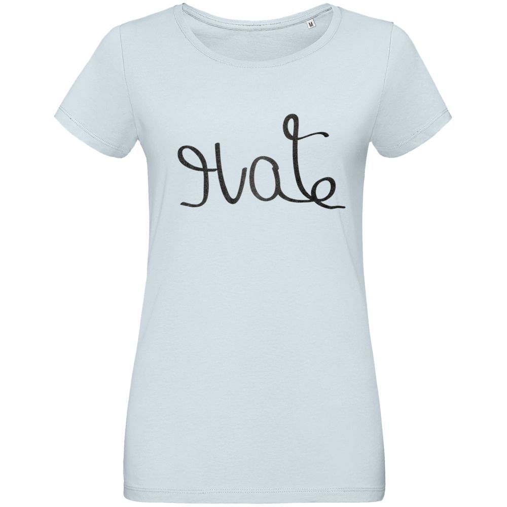 Футболка женская Hate-Love, голубая — изображение 2