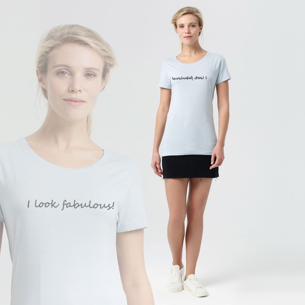 Футболка женская I Look Fabulous, голубая — изображение 5