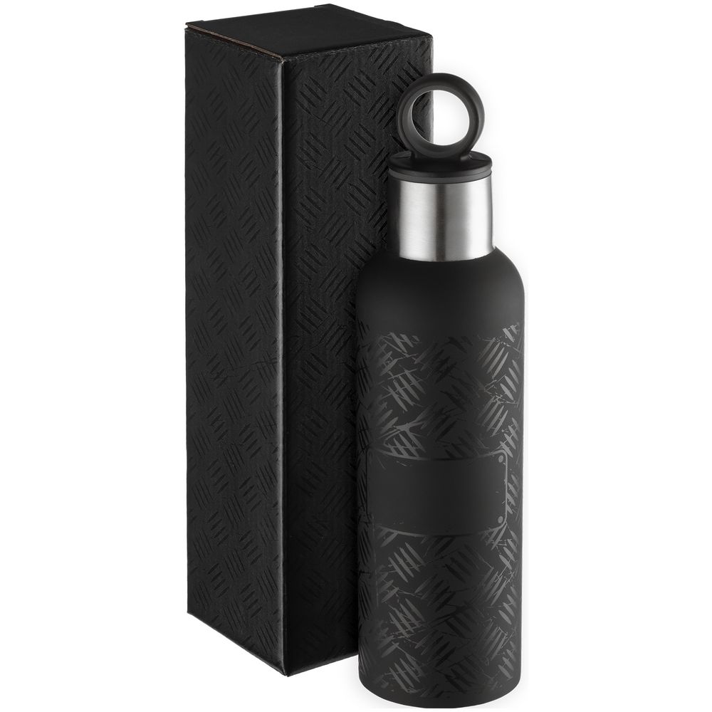 Tермобутылка Hard Work Black, черная — изображение 4