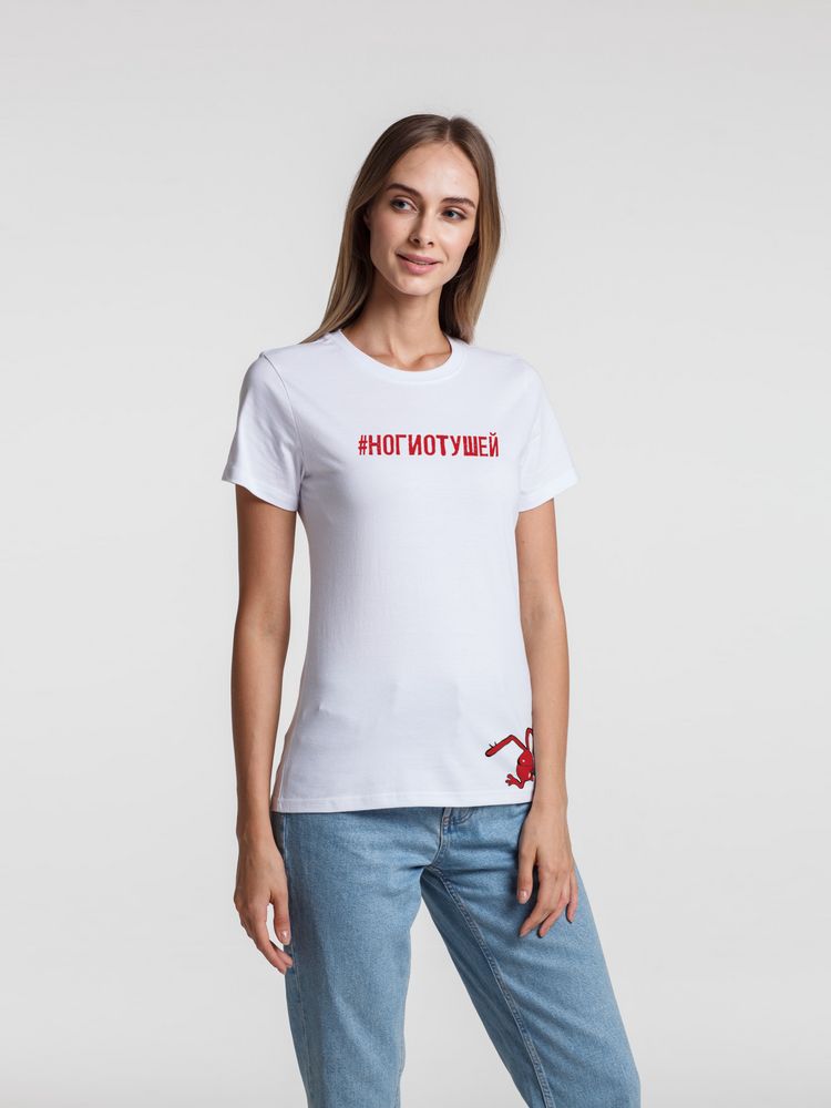 Футболка женская «Ногиотушей», белая — изображение 2