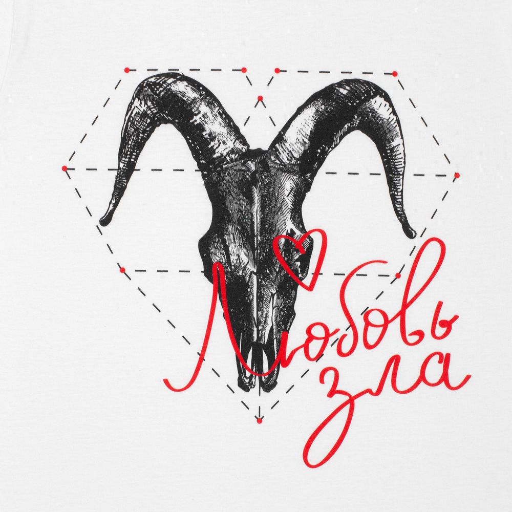 Футболка женская «Любовь зла», белая — изображение 5