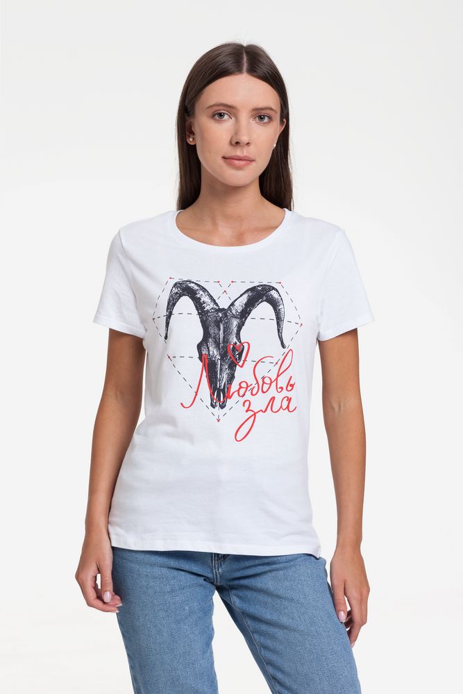 Футболка женская «Любовь зла», белая — изображение 2