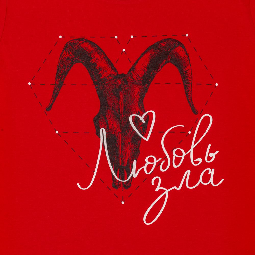 Футболка женская «Любовь зла», красная — изображение 5