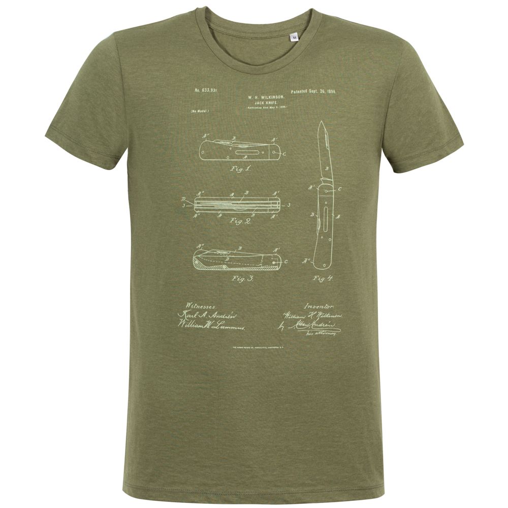 Футболка приталенная Old Patents. Knife, меланж хаки — изображение 3