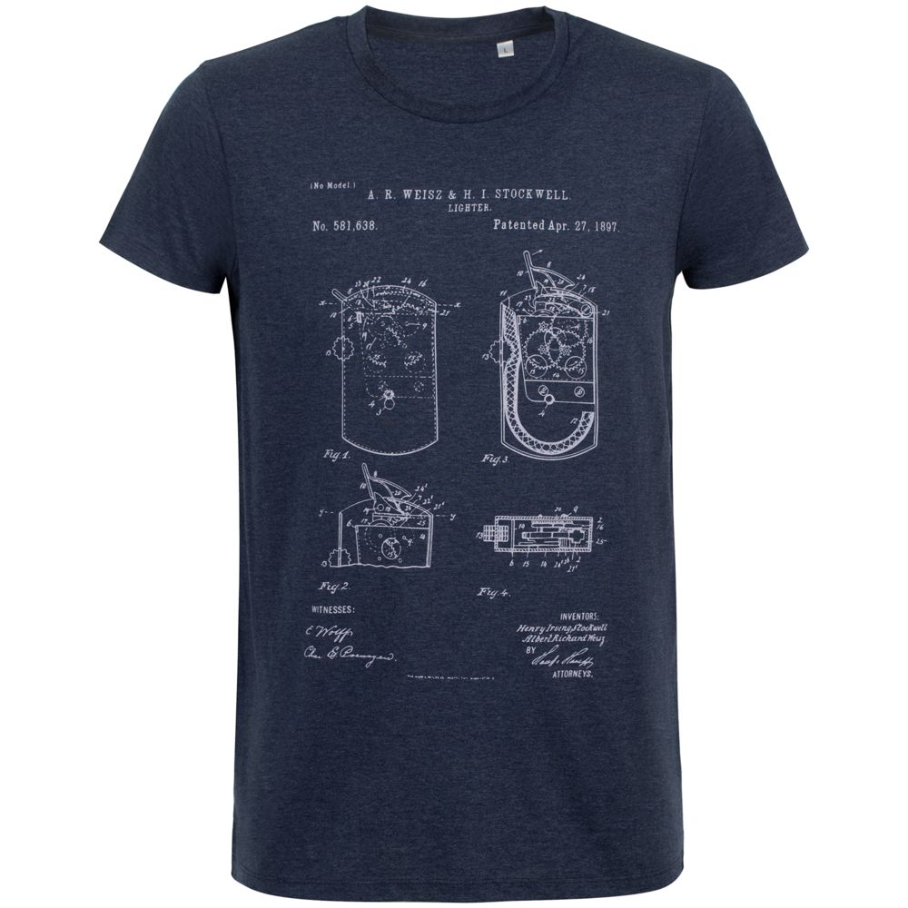 Футболка приталенная Old Patents. Lighter, синий меланж — изображение 3
