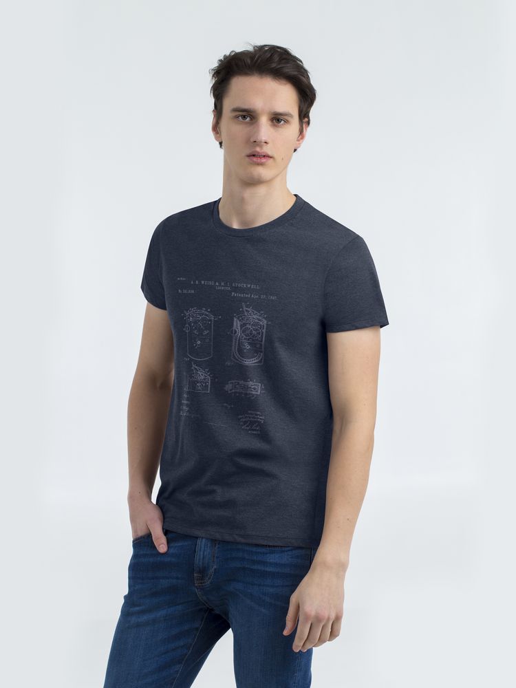 Футболка приталенная Old Patents. Lighter, синий меланж — изображение 2
