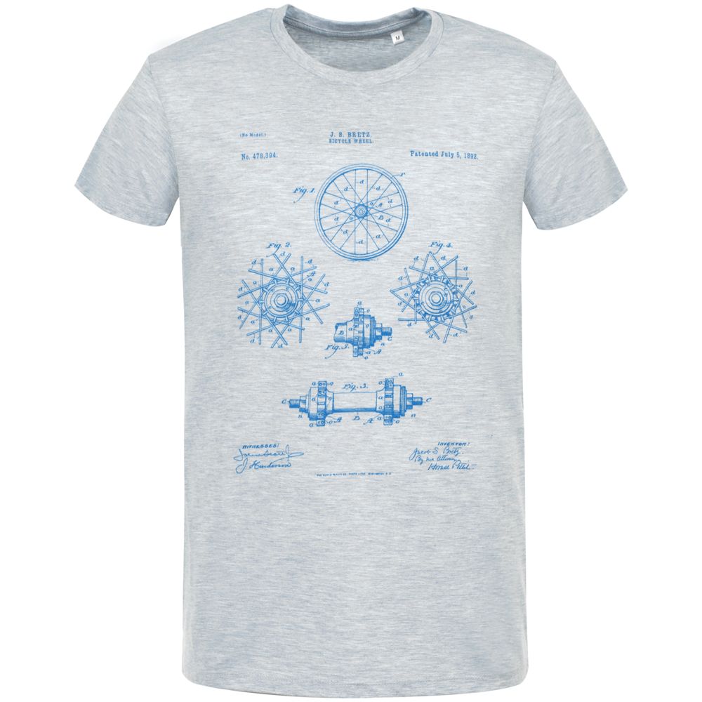 Футболка приталенная Old Patents. Wheel, голубой меланж — изображение 3