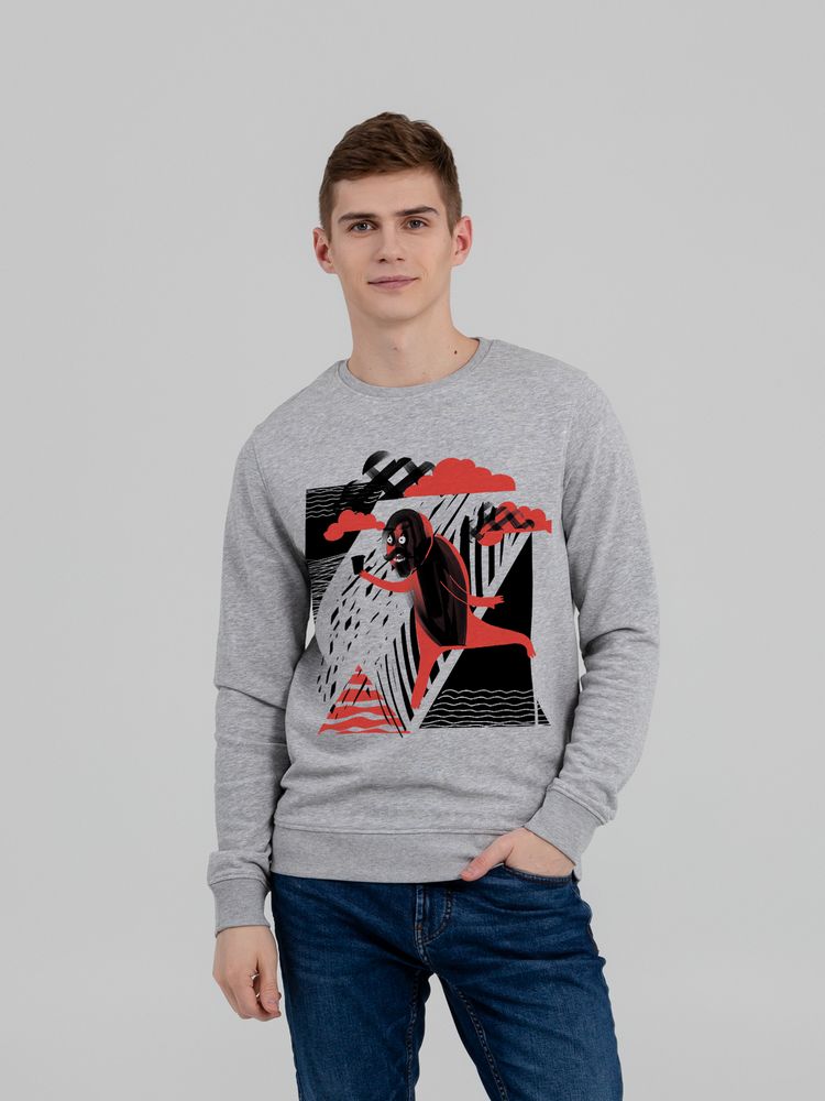 Свитшот «Преодолень», серый меланж — изображение 2