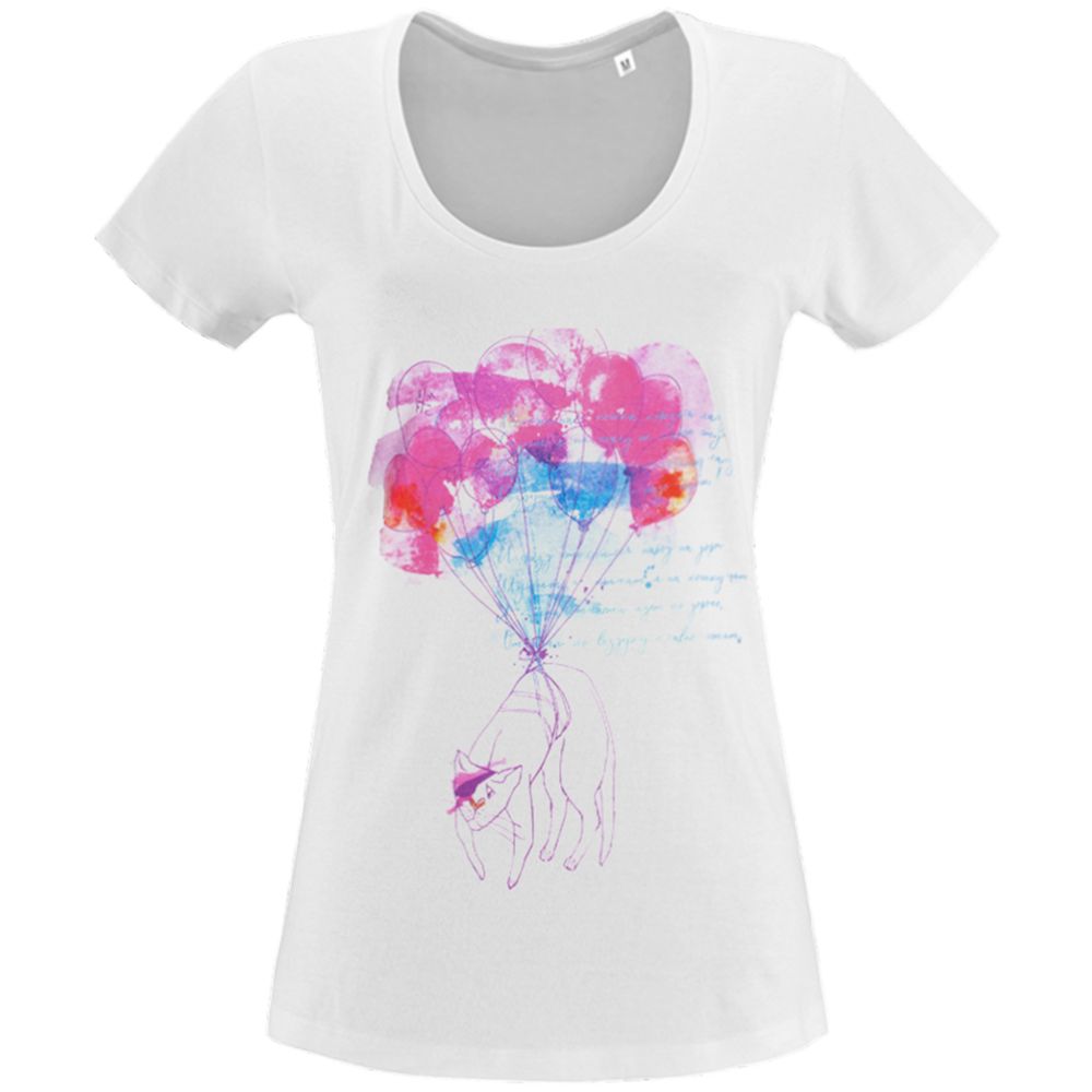 Футболка женская «Удивительная кошка», белая — изображение 2