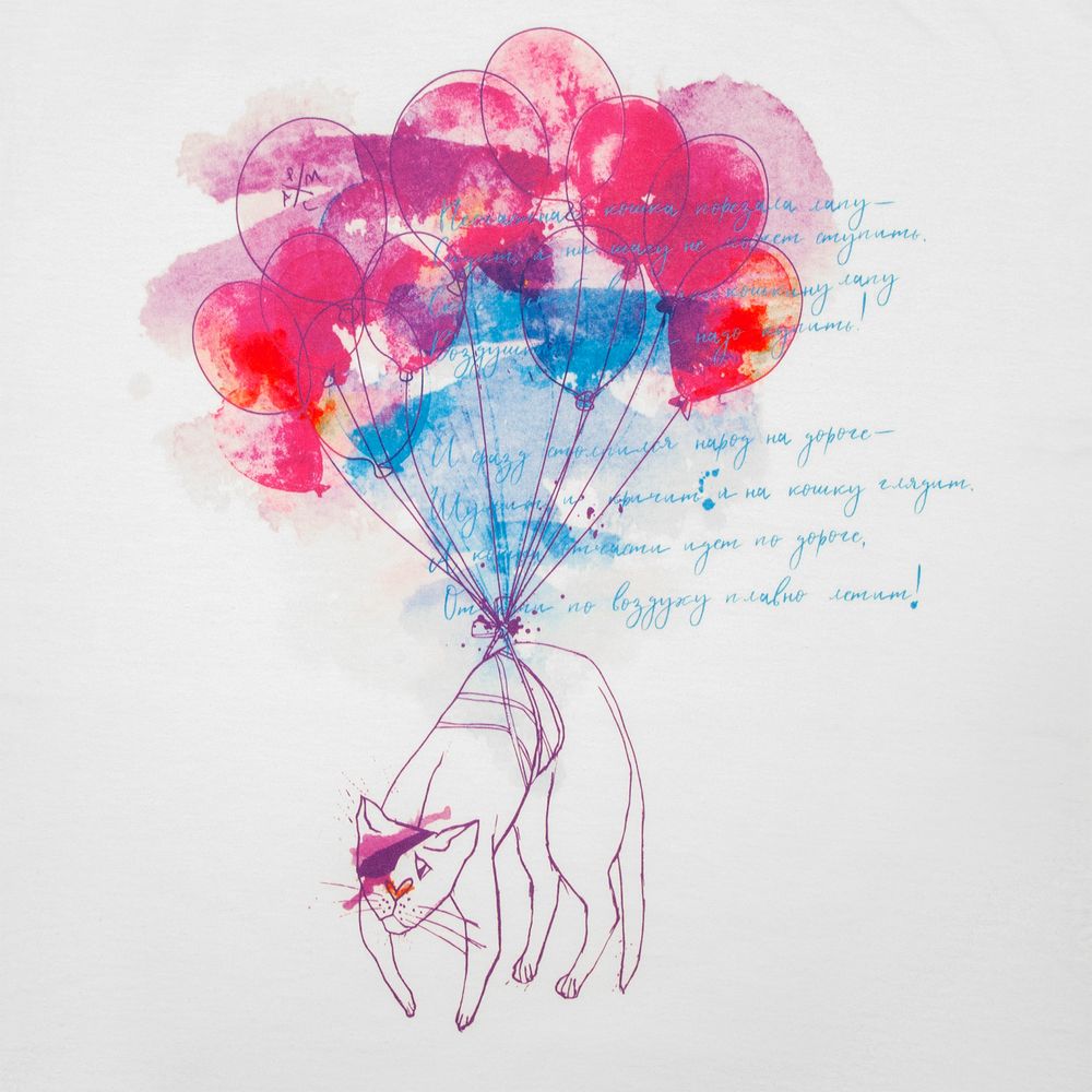 Футболка женская «Удивительная кошка», белая — изображение 4