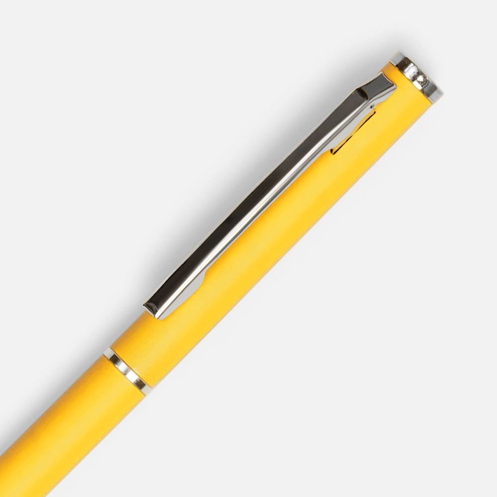Ручка шариковая Hotel Chrome, ver.2, матовая желтая — изображение 4