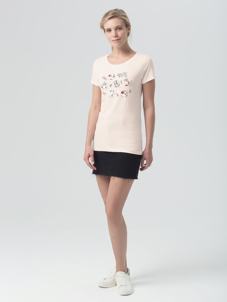 Футболка женская «Котэ», розовая — изображение 4