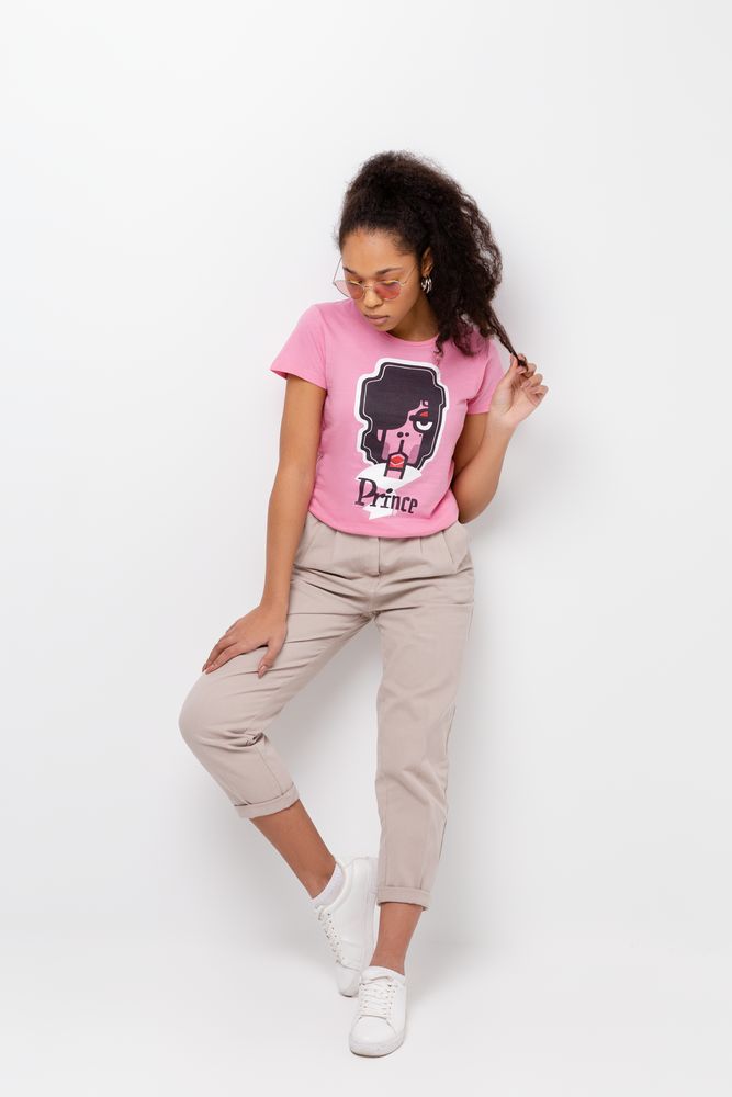 Футболка женская «Меламед. Prince», розовая — изображение 8
