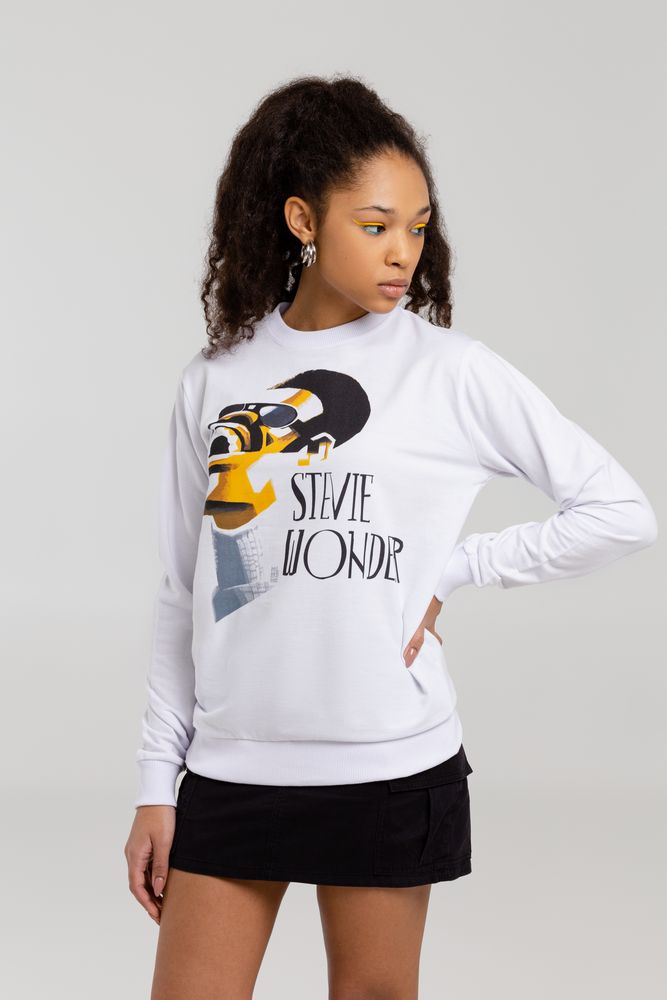 Толстовка «Меламед. Stevie Wonder», белая — изображение 3