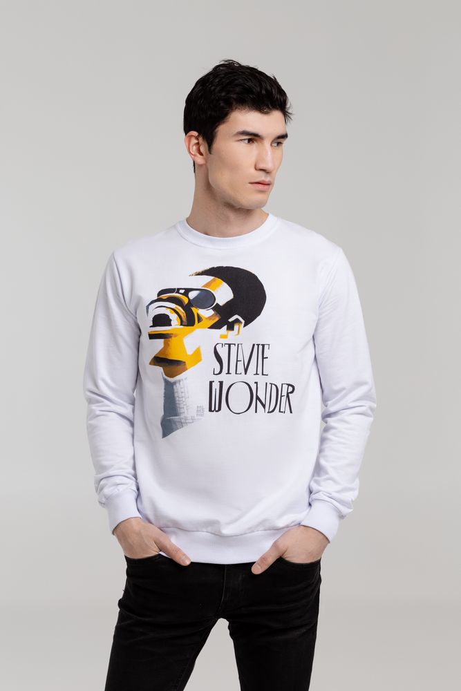 Толстовка «Меламед. Stevie Wonder», белая — изображение 2
