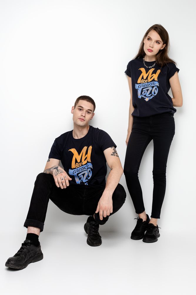 Футболка «Мы все слегка того», темно-синяя — изображение 11