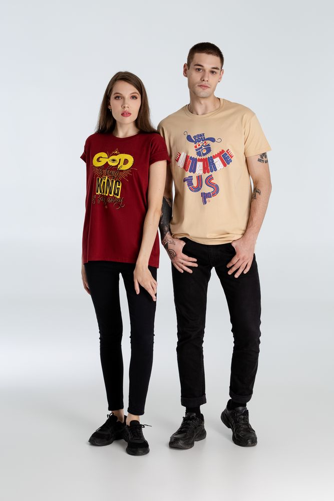 Футболка A God is High, гранатово-красная — изображение 12