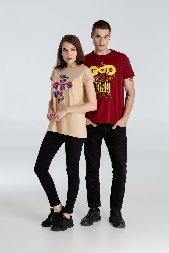 Футболка A God is High, гранатово-красная — изображение 13