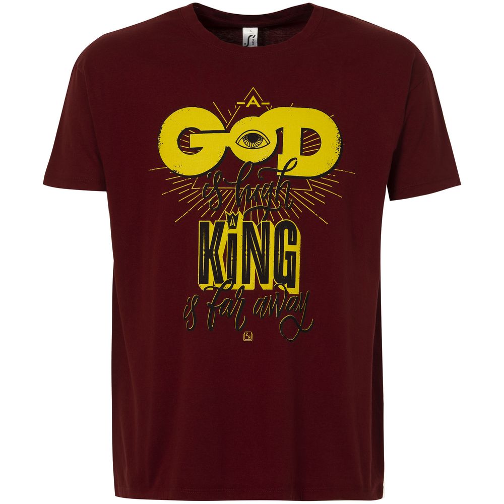 Футболка A God is High, гранатово-красная — изображение 3