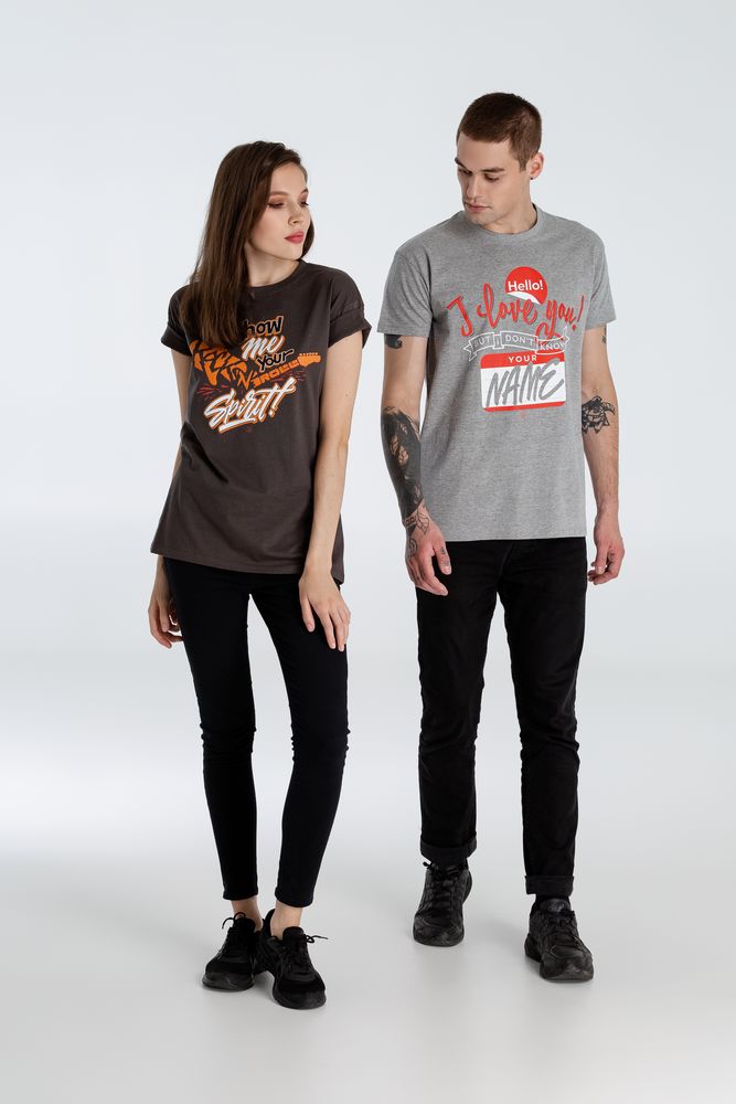 Футболка Hello! I Love You!, серый меланж — изображение 12