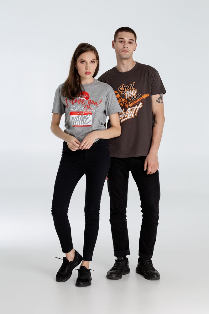Футболка Hello! I Love You!, серый меланж — изображение 11