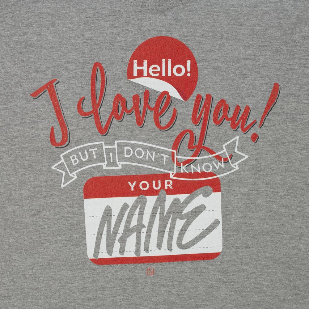 Футболка Hello! I Love You!, серый меланж — изображение 5