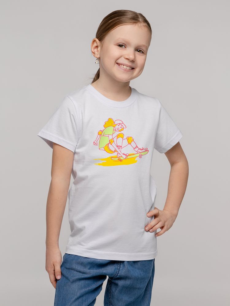 Футболка детская Skateboard, белая — изображение 4