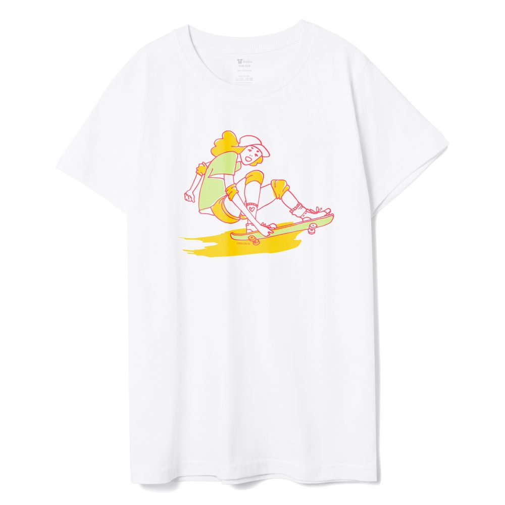 Футболка детская Skateboard, белая — изображение 2