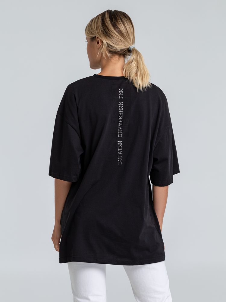 Футболка оверсайз «Внутренний Рим», черная — изображение 4