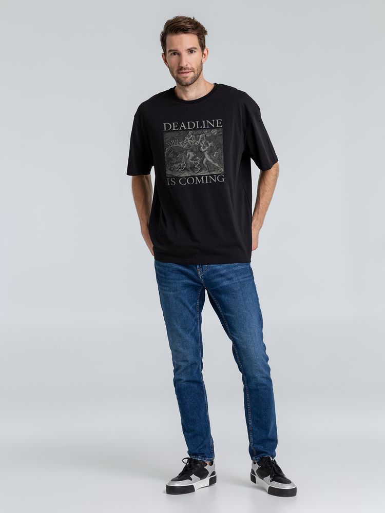 Футболка оверсайз Deadline, черная — изображение 2