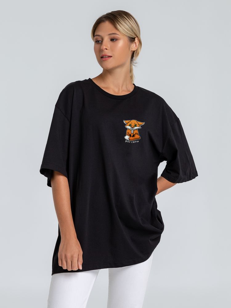 Футболка оверсайз «Cute Fire. Всех сжечь», черная — изображение 2