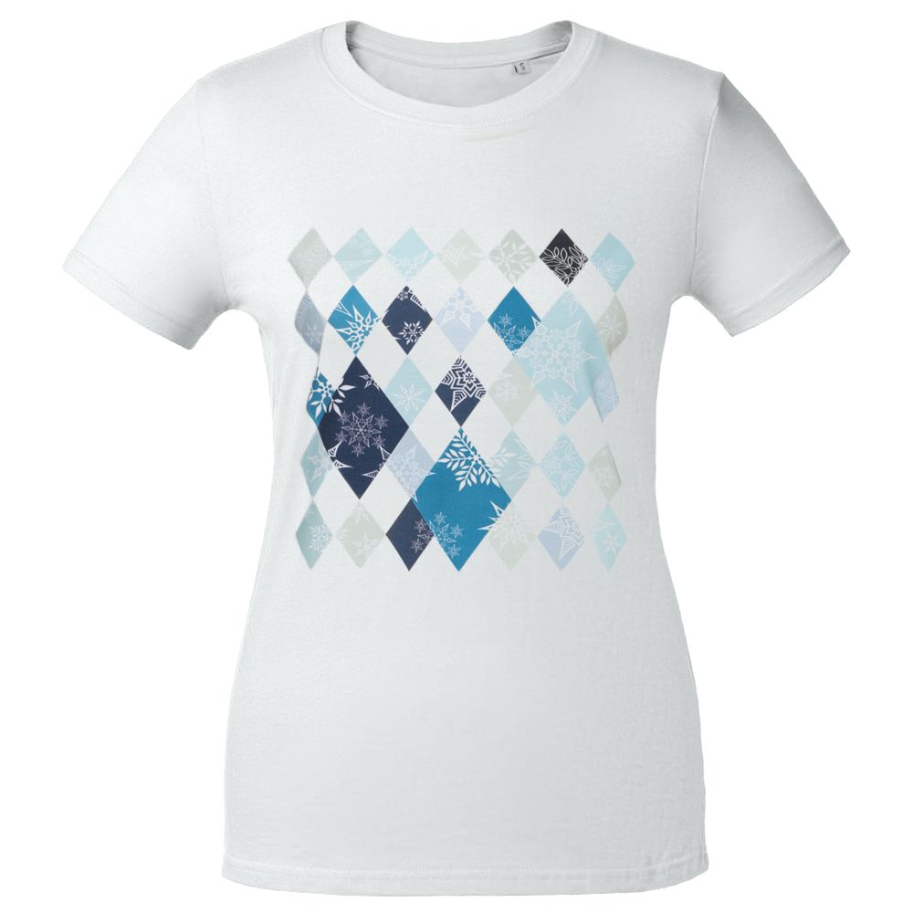 Футболка женская «Ромбо. Первый снег», белая — изображение 2