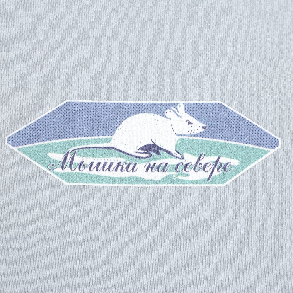 Футболка мужская «Мышка на севере», голубая — изображение 3