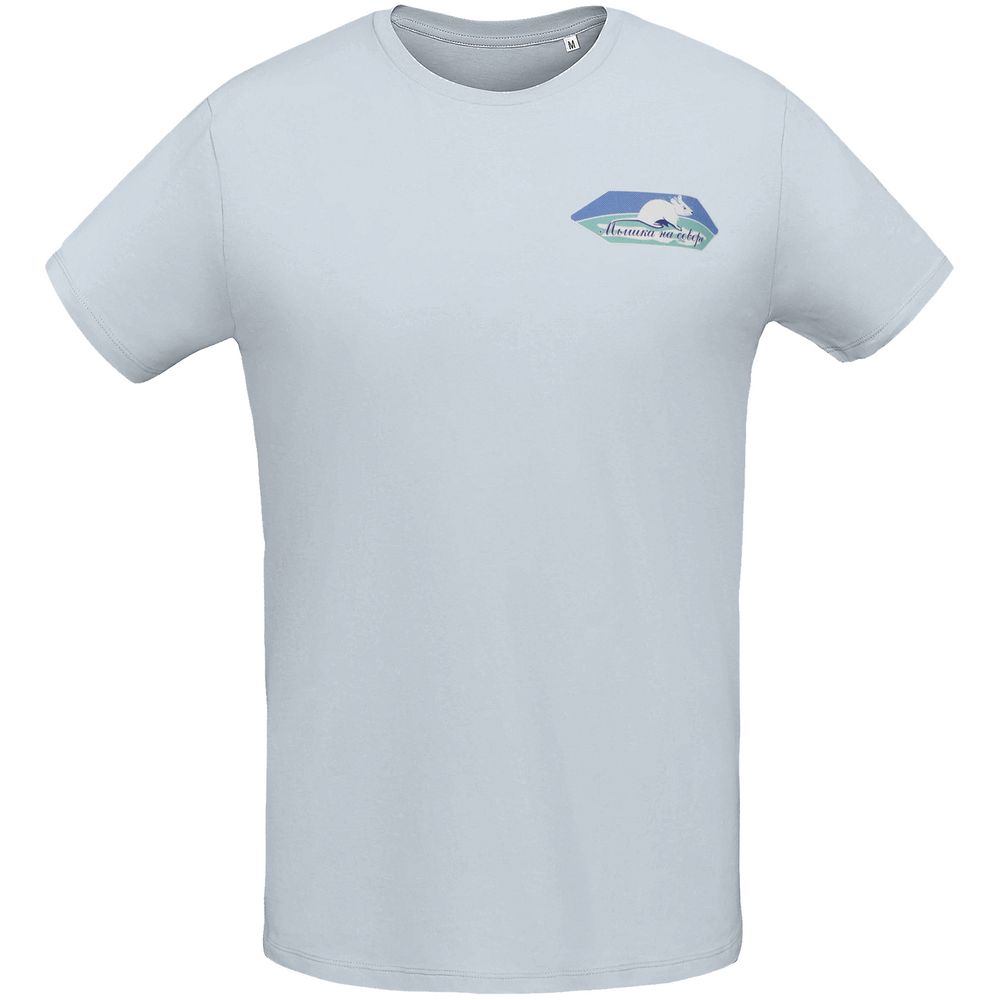 Футболка мужская «Мышка на севере», голубая — изображение 2